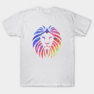 Rainbow Lion Pride White Big Logo T-Shirt